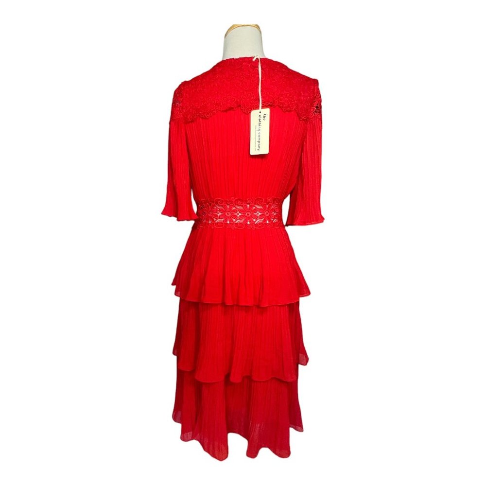 The Clothing Company Tiered Red Midi Dress Size Small NWT - Picture 4 of 15